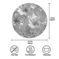 thumbnail image 3 of 15.4" Round Placemat Set of 4 Polyester Fabric Place Mats Non-Slip Dining Kitchen Table Mats for Kitchen Party Decor Silver Metal Flower Pattern, 3 of 5