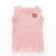 thumbnail image 2 of Aihuaihua Toddler Girls' Sleeveless Ribbed Tank Top Cute Cartoon Embroidered & Printed Cotton T-Shirt for Little Girls 18M-6Y Pink 18-24 Months, 2 of 7