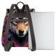 thumbnail image 3 of Easygdp Colorful Wolf Head Mochila de Cuero para Mujeres, Bolso de Hombro, Bolsos de Mano de Moda para Trabajo y Viajes, 3 of 4
