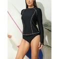 thumbnail image 7 of Beautyin Women Rashguard Long SLeeve Solid Color Rainbow Thread Swimwear, 7 of 7