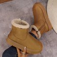 thumbnail image 6 of Yokteiria Women's Snow Boots Cozy Slip On Soft Lined High Top Ankle Boots Thick Bottom Non Slip Flat Heel Cold Weather Outdoor Boots Winter Fashion Footwear, 6 of 10