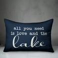 thumbnail image 2 of Creative Products All you need is love and the lake scirpt navy 14x20 Indoor / Outdoor Pillow, 2 of 2