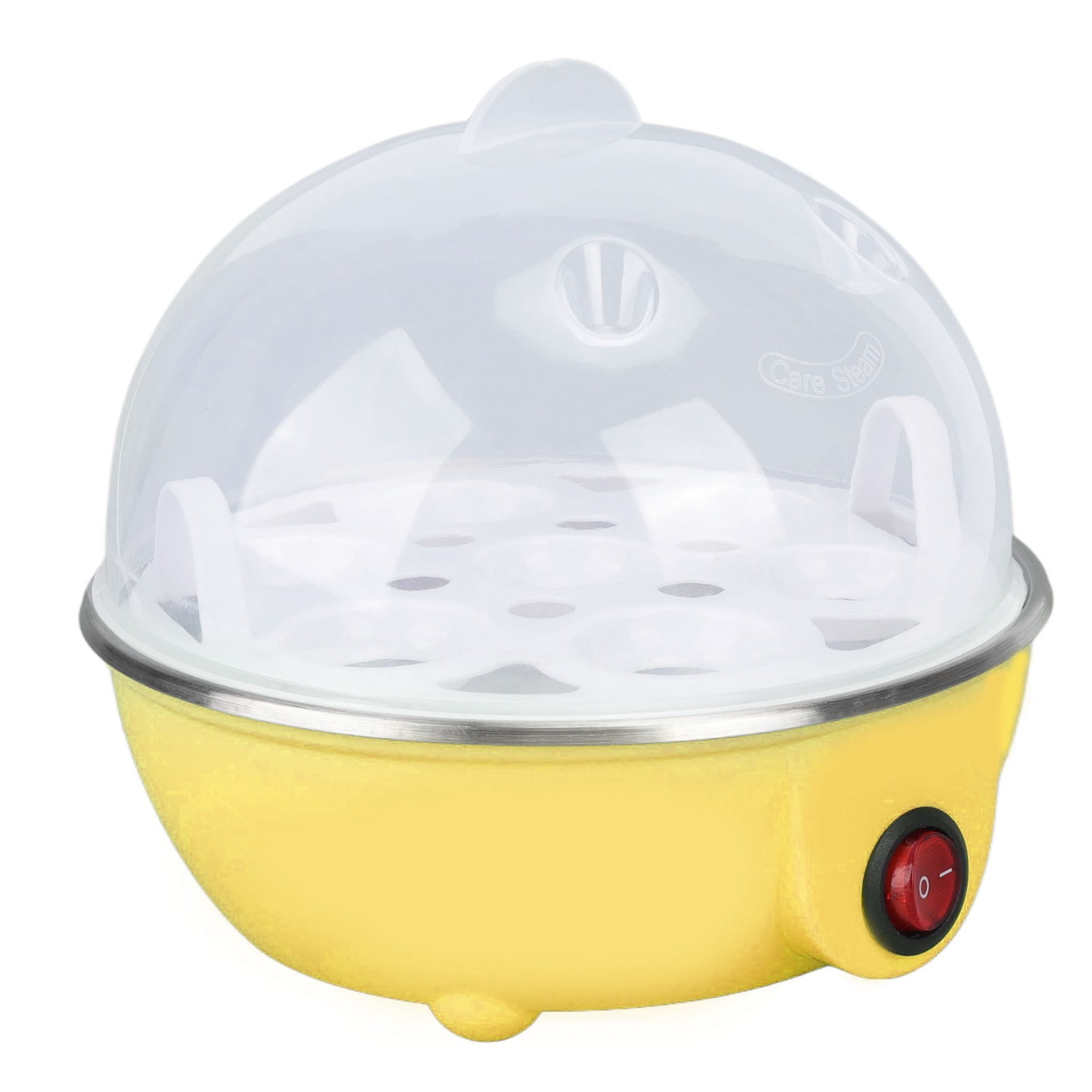 Egg cooker, egg cookware, up to 7 large boiled eggs, anti-drying, automatic power-off, egg heating plate, egg cookware PP, stainless steel material