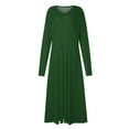 thumbnail image 3 of SNOWSONG Sundresses for Women 2024 Women's 2024 Summer Autumn V-neck Long Sleeve Swinging Fashion Dress Long Dress, Boho Dresses, Casual Dresses, Maxi Dress for Women 1PC dress Army Green L, 3 of 4