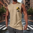 thumbnail image 5 of DIOAZUD Tank Tops Men Graphic Crew Neck Sleeveless Shirts Loose Fit Lightweight Tank Top Hawaiian Casual Tanks Khaki XXL, 5 of 6
