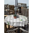 thumbnail image 2 of Outdoor Tablecloth with Umbrella Hole Zipper Watercolor Floral Round Tablecloth 60" Waterproof Outside Table Cloth Spring Flowers Birds Plants Gray Plaid Patio Table Cover Tablecloths for Picnic, 2 of 8