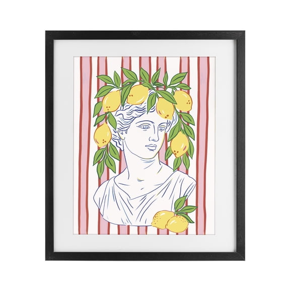 Stupell Industries Contemporary La Limona Sculpture Face Black Framed Print Under Glass, 13 x 16, by Radhika Modi