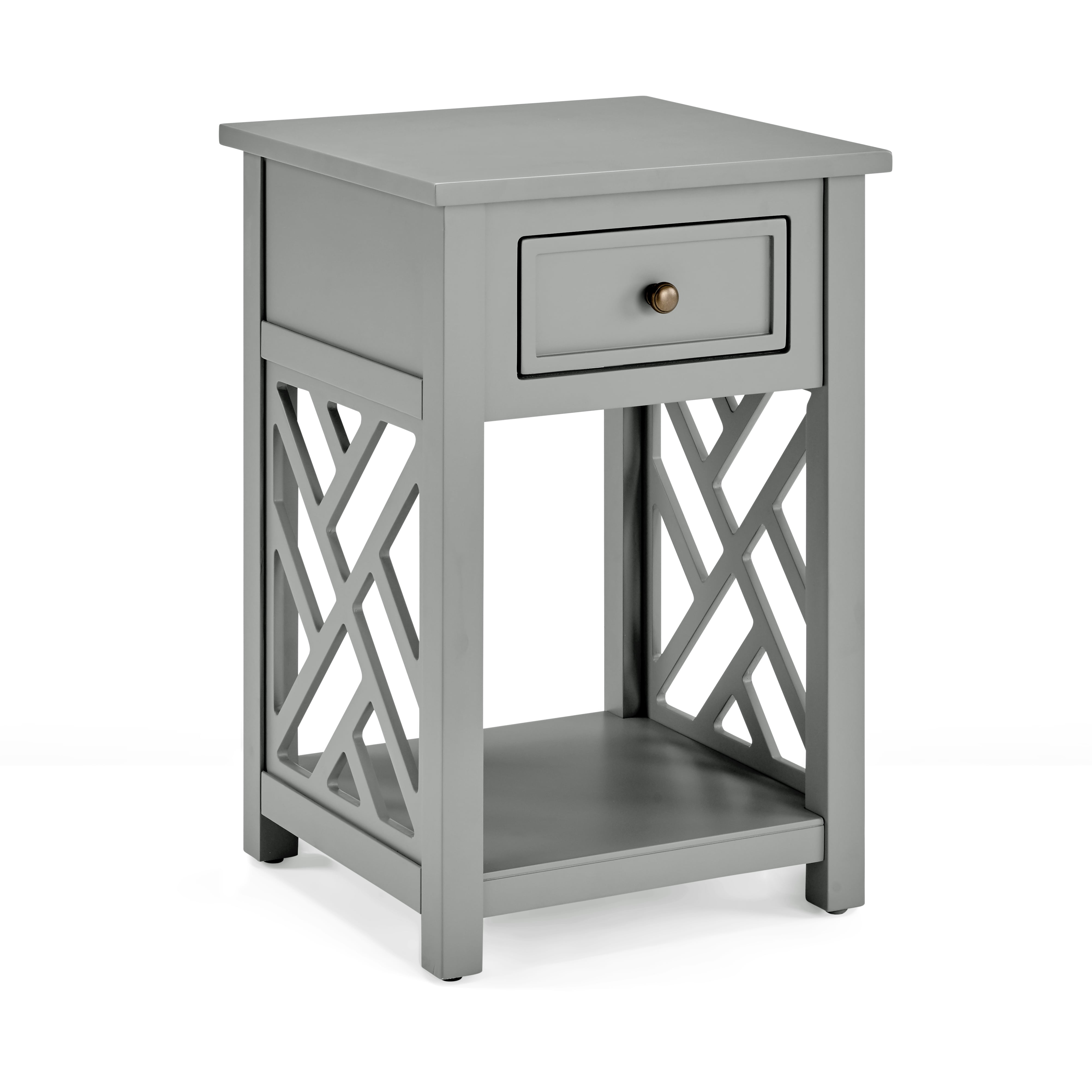 Alaterre Furniture Coventry 36 in. Coffee Table and End Tables Set of 3, Living Room Furniture Collection with Storage, Gray
