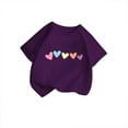 thumbnail image 4 of Utlike Girls Shirt Cute Print Graphic Round Neck Short Sleeve Summer Casual T Shirt Everyday Wear Tee Size 11 Years-12 Years Purple, 4 of 4