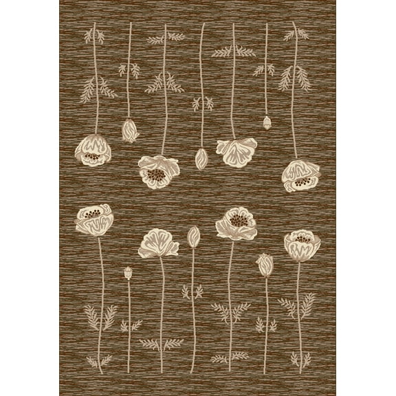 Milliken Innovations Area Rug POPPY OREGANO Poppy Oregano Stems Leaves 7' 8" x 10' 9" Rectangle