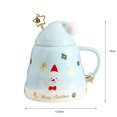 thumbnail image 2 of Taza de café navideña con tapa y varilla para revolver, taza de cerámica de Papá Noel, taza de café de gran capacidad, 2 of 2