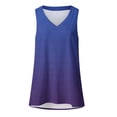 thumbnail image 4 of Plus Size Shirts for Women V Neck Sleeveless Tank Top Gradient Color Print Casual Summer Loose Fit Fashion Blouse Everyday Wear, 4 of 7