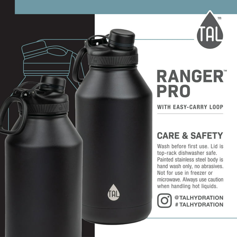 Tal Stainless Steel Ranger Water Bottle 64 fl oz, Black