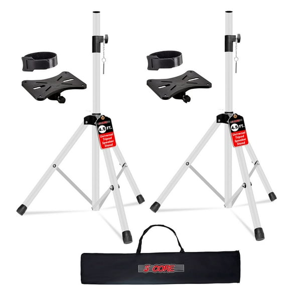 5 Core Speaker Stand Adjustable 31 to 54" PA DJ Tripod Stands Heavy Duty w 35mm Insert 132 Lbs