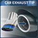 thumbnail image 2 of Curved Slant Exhaust Tip Rear 2.9" Inlet 3.5" Outlet 6.4" Length Tailpipe for Land Rover Range Rover 02-10 Stainless Steel Burnt Blue Bolt on, 2 of 7