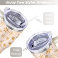 thumbnail image 5 of Christmas Golden Snowflakes 40 Oz Tumbler with Handle Lid and Straw Stainless Steel Double Walled Vacuum Insulated Cup Merry Christmas Gifts Tumbler for Women Men Friends Outdoor Indoor, 5 of 6