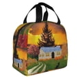 thumbnail image 2 of Salouo Fall Village Scenery for Unisex Lunch Bag Leakproof Lunch Tote Large Capacity Reusable Insulated Lunch Box Cooler Lunch Container for Work/Office/Picnic/Travel-Black, 2 of 8