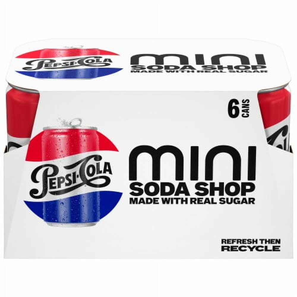 Pepsi Mini Real Sugar Cola Soda 6 ct / 7.5 fl oz - Pack of 2