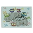 thumbnail image 3 of Cartoon Cutting Board, Cartoon and Owls Floral Background Animal Love Big Eyes Boys and Girls, Decorative Tempered Glass Cutting and Serving Board, Small Size, Multicolor, by Ambesonne, 3 of 5