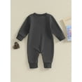 thumbnail image 4 of Cenuakty Baby Boys Girls Sweatshirts Rompers Letter Print Crew Neck Long Sleeve Infant Jumpsuits Fall Toddler Clothes Bodysuits, 4 of 8