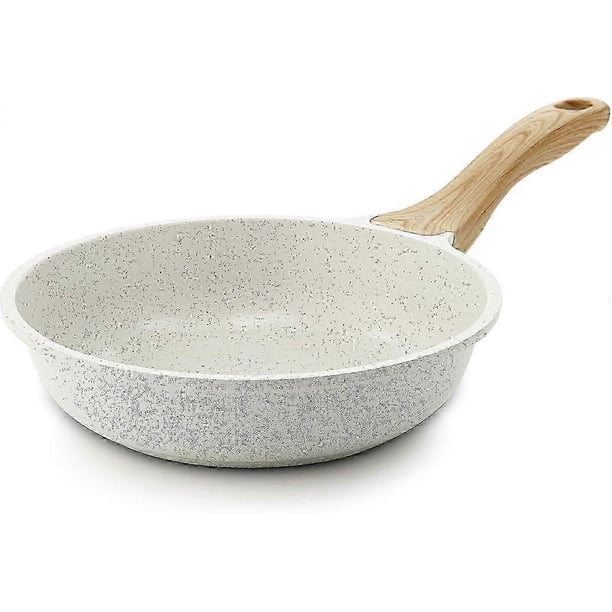 Nonstick Ceramic Frying Pan Skillet,8-inch Omelet Pan,healthy Non Toxic Pan,induction Compatible Egg Pan With Heat Resistant Handle,white