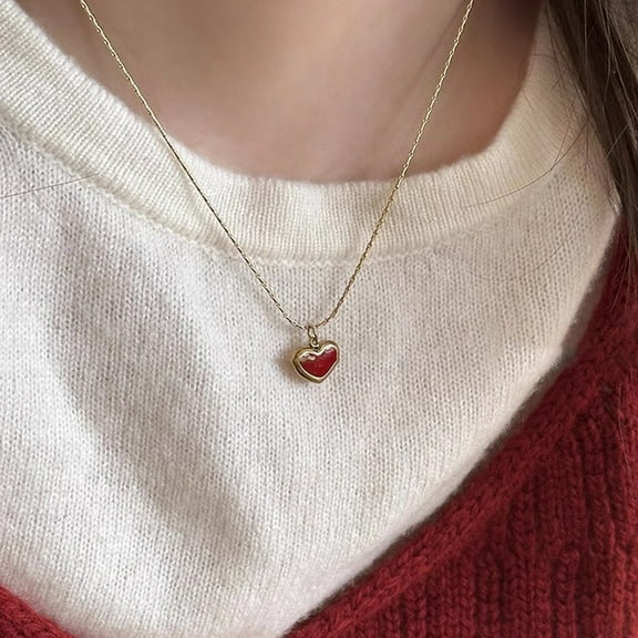 Elegant Red Heart Necklace with Tassel Great Addition to Your Collection
