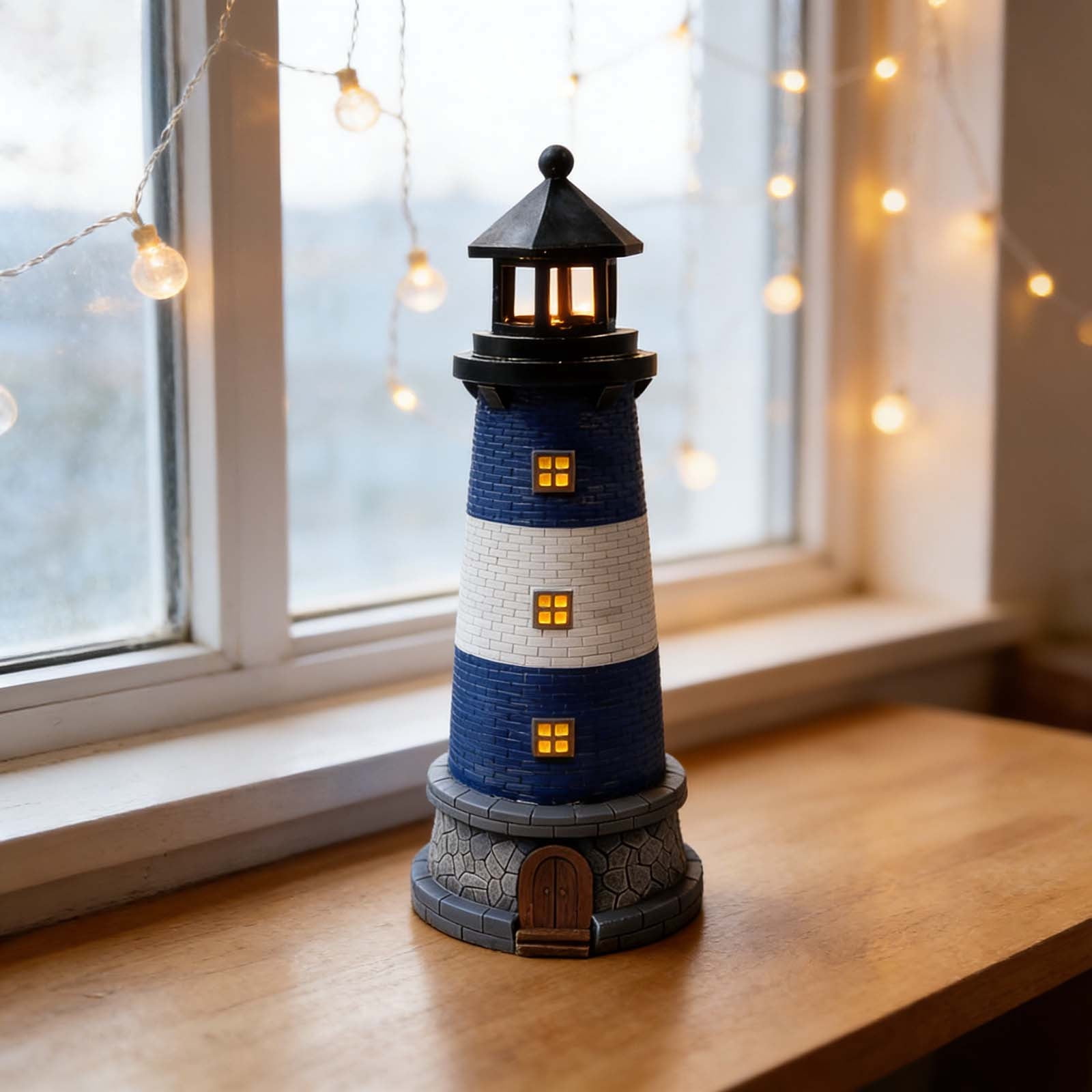 Solar powered lighthouse decoration,Outdoor garden light tower,Solar light for yard decor,Lawn ornament with LED lights,Weather resistant solar lamp,Automatic dusk to dawn solar light