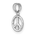 thumbnail image 4 of 14K White Gold Polished 3-D Peace Symbol Charm Pendant, 4 of 4