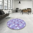 thumbnail image 4 of Ahgly Company Machine Washable Indoor Round Transitional Purple Area Rugs, 6' Round, 4 of 7