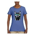 thumbnail image 2 of DJ Kitty Cat with Headphones | Womens Cat Lover Graphic T-Shirt, Light Blue, Medium, 2 of 3