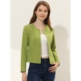 thumbnail image 2 of INSPIRE CHIC Women's Casual Fall Button Front Elegant Work Office Blazer Jacket Green L, 2 of 5