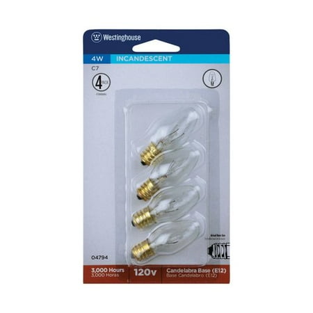 - Westinghouse Lighting 4W E12 Dimmable Incandescent Edison Candle Light Bulb
