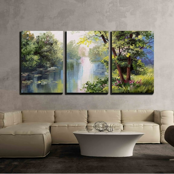 wall26 - 3 Piece Canvas Wall Art - Hot Lips - Modern Home Art Stretched and Framed Ready to Hang - 16"x24"x3 Panels