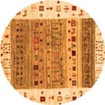 thumbnail image 1 of Ahgly Company Indoor Round Abstract Orange Contemporary Area Rugs, 3' Round, 1 of 1