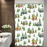 Shower Curtain for Camper, Happy Camper Stall Shower Curtain, Travel ...