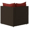 thumbnail image 3 of vidaXL Garden Corner Sofa with Cushions Brown Poly Rattan, 3 of 5