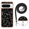 thumbnail image 4 of for Google Pixel 8 Crossbody Strap Phone Case, Anti-Fall Pattern Clear Design Transparent Soft & Flexible TPU Drop and Shockproof Protective Cover with Adjustable Nylon Neck Strap, Equation, 4 of 6