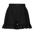thumbnail image 6 of Lindreshi Shorts for Women Plus Size Women's Fashion Solid Color Casual Wide Leg Ruffle Loose High Waist Shorts Pants, 6 of 7