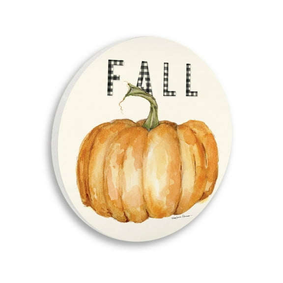 Stupell Industries Fall Pumpkin Farm Plaid Typography Autumn Gourd,12 x 12,Design By Stephanie Workman Marrott