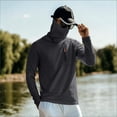 thumbnail image 5 of UPF 50+ Sun Protection Hooded Shirt for Men Long Sleeve Uv Protection Shirts with Zip Pockets Quick Dry Hooded Hoodie Shirt with Mask Casual Summer Lightweight Athletic Workout Blouses,Dark Gray S, 5 of 6