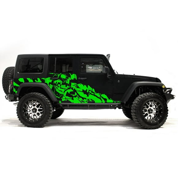 Factory Crafts Kit de Graphiques Côté Cauchemar Décalcomanie Vinyle Compatible avec Jeep Wrangler 2007-2016 - Vert Gazon