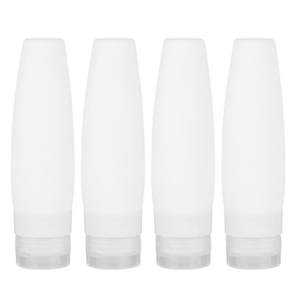 FELTECHELECTR Travel Cosmetics Bottles White 4Pcs 5.5*1.4in Silicone Dispensing Container