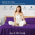 thumbnail image 4 of 500 Thread Count Egyptian Cotton Bed Sheets, 4-PCs Bed Sheet Set Cal-King Size Fit Upto (9" Inch to 12" Inch) Deep Pocket Striped (Purple), 4 of 4