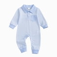 thumbnail image 6 of CAUYDY Baby Boys Romper Newborn Clothes Fall Winter Preemie Long Sleeve Bodysuit Infant Boy Pajamas Toddler Sleepwear 6 9 12 18 Months Blue for Sizes 12-18 Months, 6 of 6