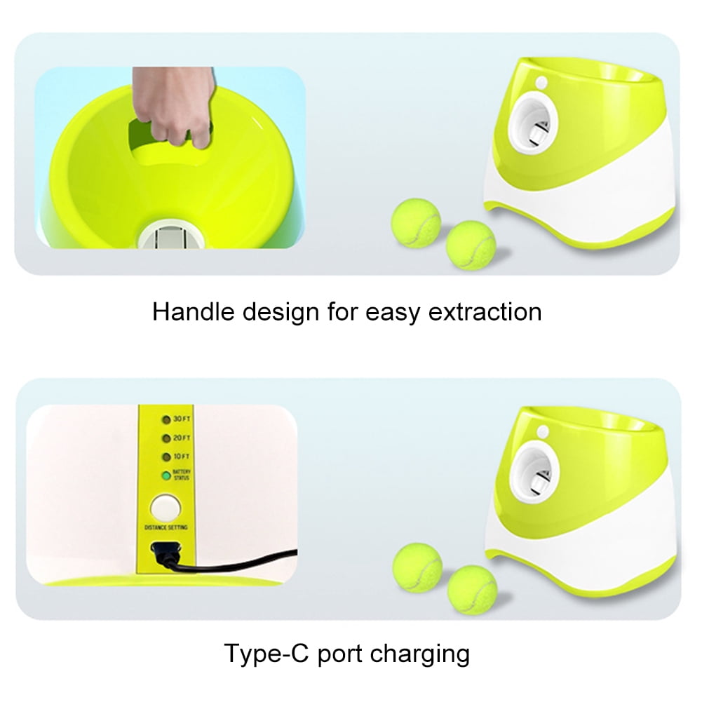 HBASD Automatic Dog Ball Launcher for Medium to Large Dogs, Interactive Dog Ball Thrower Mental Stimulation Dog Toys (Yellow)