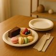 thumbnail image 5 of EcoQuality 100% Compostable 7-Inch Plates [50 Count] - Natural SugarCane Biodegradable Compostable Bagasse Bamboo Environmentally Friendly - Plates for Dessert, Appetizers, Birthdays, Microwavable, 5 of 8