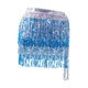 thumbnail image 1 of Falda con borlas y flecos para danza del vientre con purpurina para mujer Plata y azul, 1 of 9