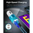 thumbnail image 4 of USB C Car Charger Adapter,AILKIN 2PACK 60W PD3.0 USB Type C Car Charger for iPhone Fast USB Dual Port Car Cigarette Lighter Socket,Blue, 4 of 5