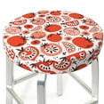 thumbnail image 3 of Xecao's Hand Drawn Tomatoes Print Stool Covers offer stylish, washable protection for PU round bar stools, perfect for home or commercial use., 3 of 7