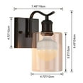 thumbnail image 4 of FSLiving Industrial Wall Sconces Rechargeable Battery Run Remote Control Color Changing RGB Mode Wall Washing Light with Glass Shade for Hallway Kitchen Island Farmhouse - Set of 2, 4 of 6